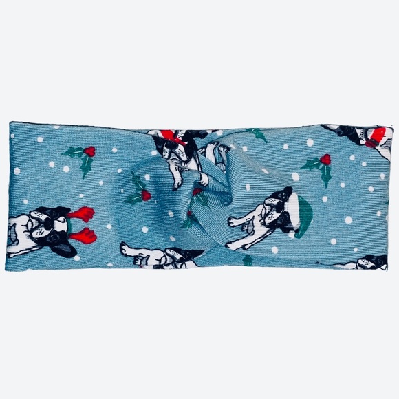 Baby Boston Terrier Headband Infant Holiday Christmas Hair Accessory - Picture 1 of 2